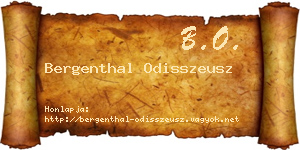 Bergenthal Odisszeusz névjegykártya